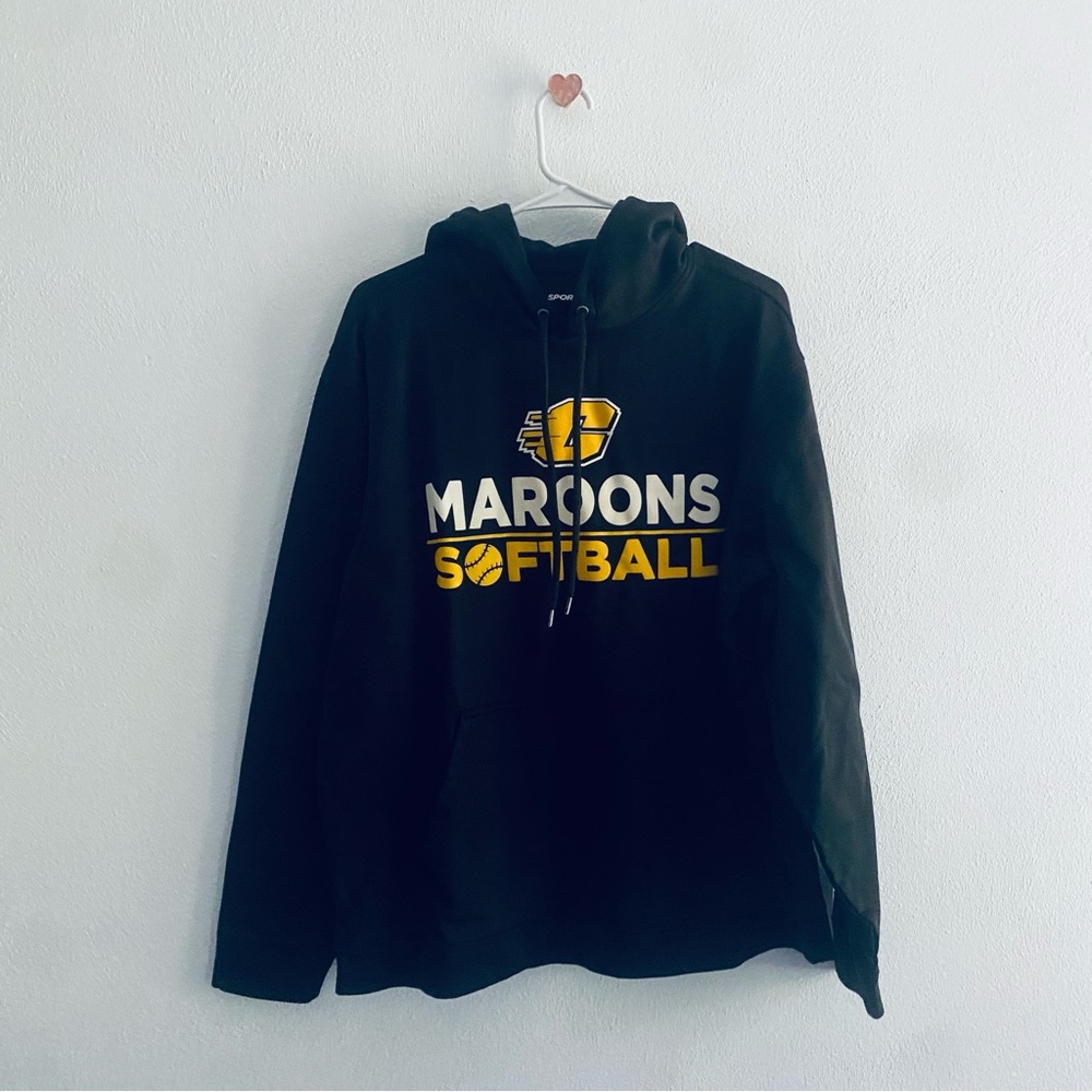 Sport-Tek black Maroons Softball hoodie sweatshirt